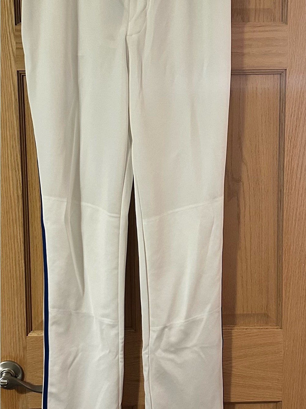 Adidas Men’s XL White w/ Royal Blue Piping Icon Pro Baseball Pants Open Hem